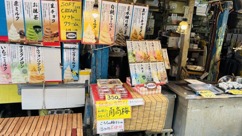 三段壁のお土産屋の森商店の梅干し