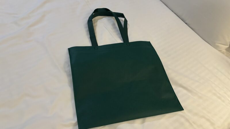 ホテルローレライのクローゼットに入っている緑色のエコバッグ