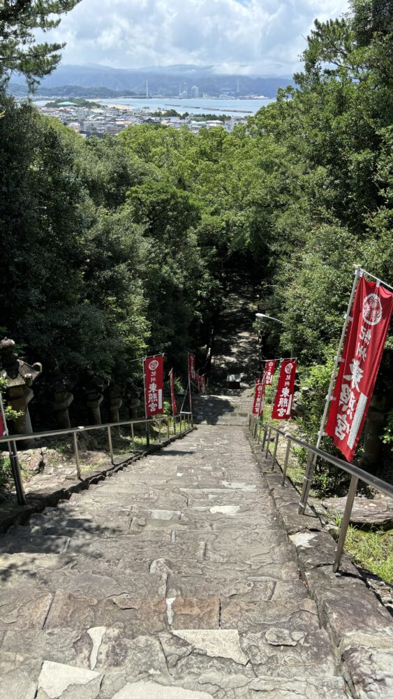 紀州東照宮の石段を下る時