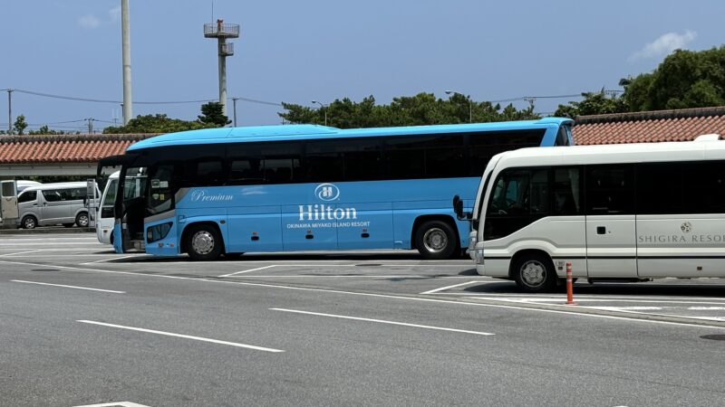 宮古空港から運行しているヒルトン宮古島のシャトルバス